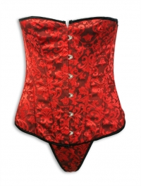 red satin Bustier