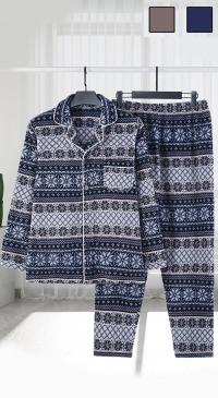 Autumn-winter fluffy print pajamas
