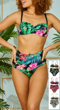Swimsuit 2 pieces tropical print