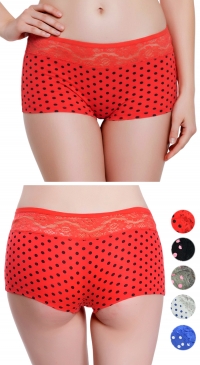 Women's polka dot boxer shorts, assorted colors, S, M, L, XL