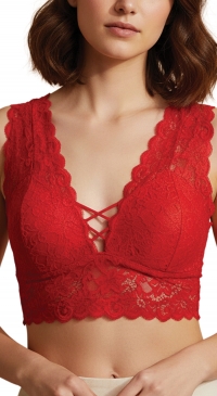 women's red bra