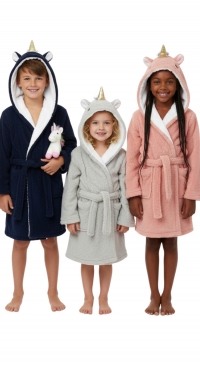 Children's bathrobe with a fleece feel