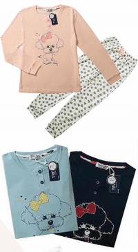 Women's mid-season pajamas, poodle print