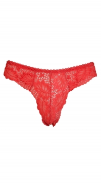 Brasilian red lace thong