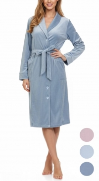 Button-up dressing gown with belt