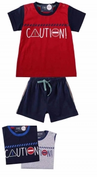 Short sleeve pajamas with shorts for boy