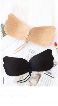 Adhesive lace-up bra