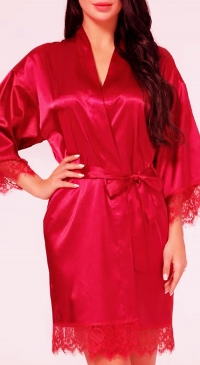 Kimono Rouge et sa nuisette assortie