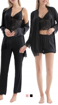 4 pieces viscose pajamas set (only pink)