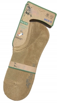 Socquettes beige hommes fibre de bambou