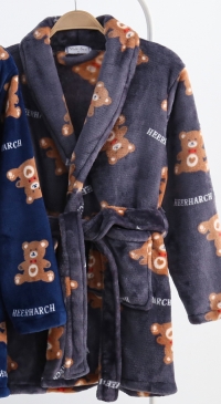 fleece dressing gown ( que blue)