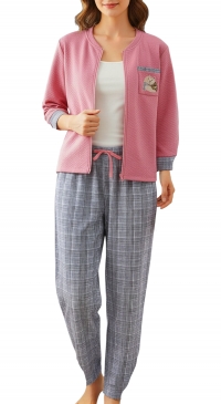 cotton pajamas brushed with zip
