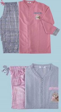 cotton pajamas brushed with zip