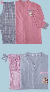 Pyjama coton et velours jusqu'au XXL