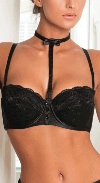 Foam lace bra and removable collar