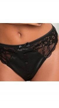 Lace and satin thong ONLY