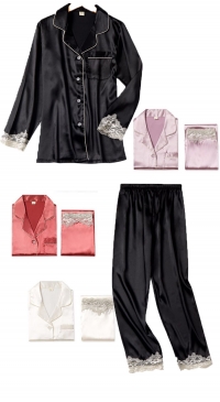 satin&lace pajamas set