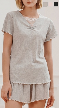 cotton pajamas set shortsleeve