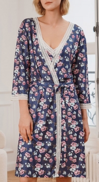 babydoll and negligee set printed flowers