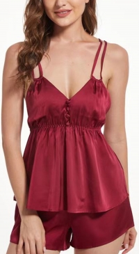 Satin top and short set