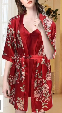 satin kimono with nighty