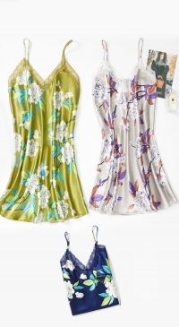 Floral satin nightie