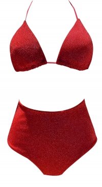 High cut lurex swimsuit