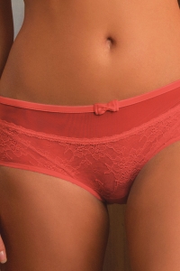 Boxer shorts with lace and coral embroidery