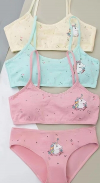 Cotton children's bras and panties