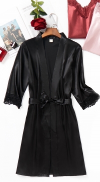 Lot of bathrobe and satin nightie sets