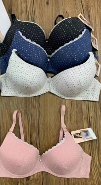 Polka dot push-up bra