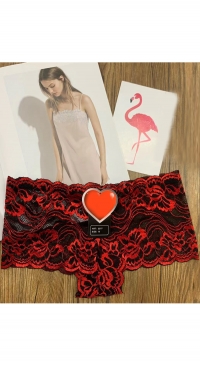 Red and black lace boxers
