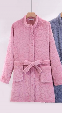Plain bathrobes with relief pattern