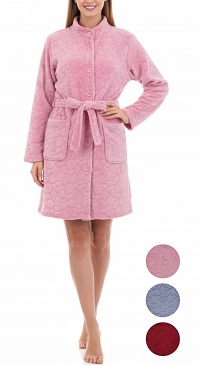 Plain bathrobes with relief pattern