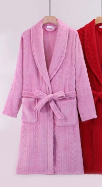 Colored warm bathrobe