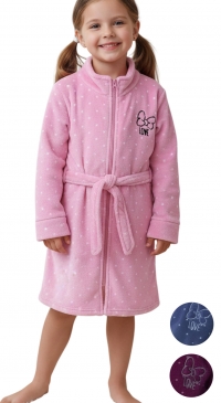 Children's bathrobe with zip and belt