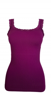 Microfiber and lace tank top