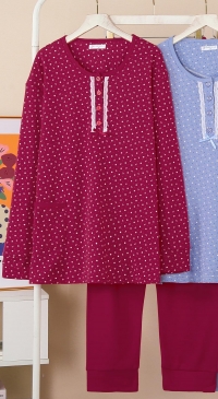 Plus Size Color Fleece Pajamas (from 48to 56)