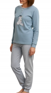Light blue unicorn off-season cotton pajamas