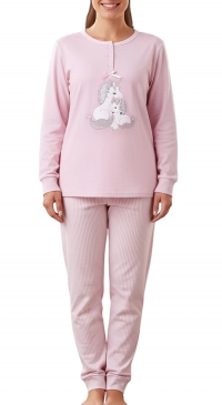 Pink unicorn off-season cotton pajamas