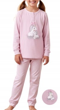 Pink unicorn off-season cotton pajamas