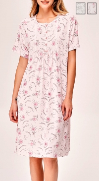 Printed short-sleeved nightgown