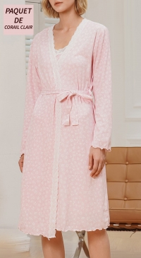 Negligee  with coral babydoll