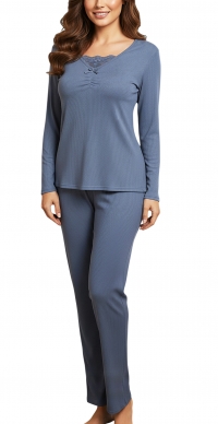 Pyjama intersaison coton bleu