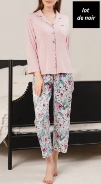 Very soft black floral pajamas