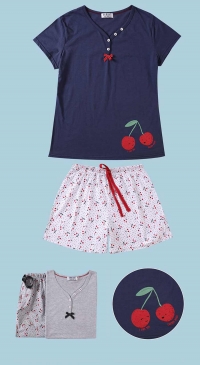 Short pajamas and cotton t-shirt