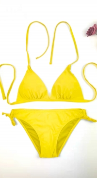 Triangle bikini with adjustable briefs yellow