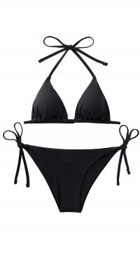 Set of 10 black triangle bikinis