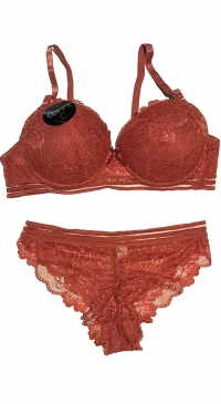 Bralettes bonnet C et tanga orange foncé
