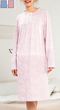 Mid-season nightgown with long sleeve